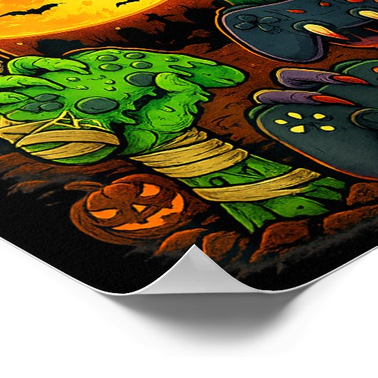 Poster Halloween Skeleton Zombie Mummy Gaming Controller (Coin)