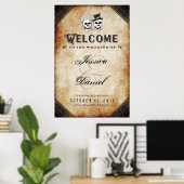 Poster Halloween Skeletons Brown 24x36 Bienvenue au Maria (Bureau à domicile)