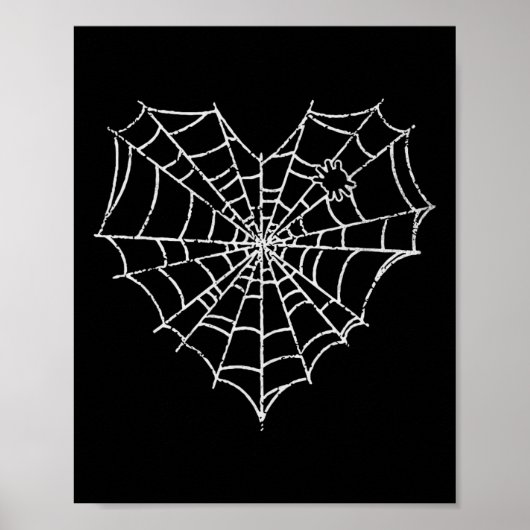 Poster Halloween Spider Web Costume Cute Heart Spider Web (Devant)