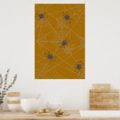 Poster Halloween spiders web and pumpkins (Cuisine)
