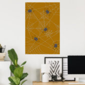 Poster Halloween spiders web and pumpkins (Bureau à domicile)