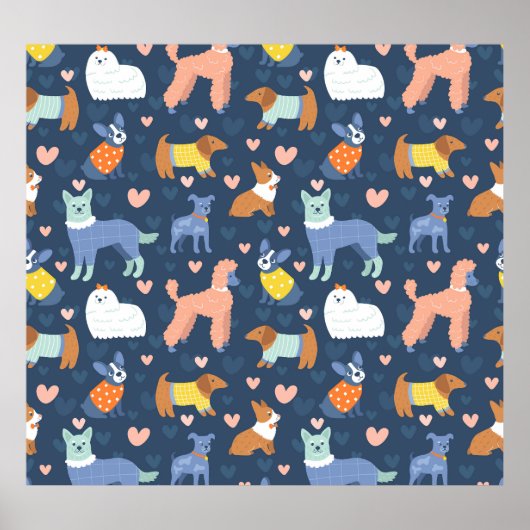 Poster Halloween Spiders Web : Motif sans couture (Devant)