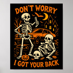 Poster Halloween squelette drôle