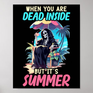 Poster Halloween squelette gothique sarcastique