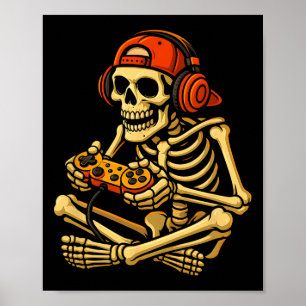 Poster Halloween Squelette Joueur Vidéo Jeu Garçons Homme