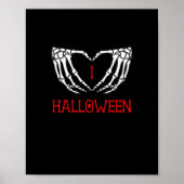 Poster Halloween Squelette Mains Formant Coeur Gothique (Devant)