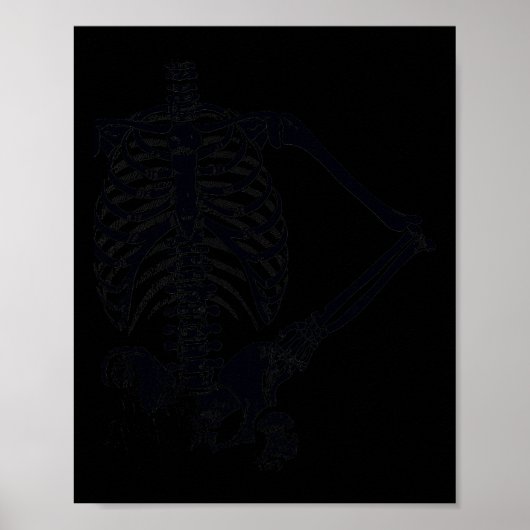Poster Halloween squelette noir main sur Hip (Devant)