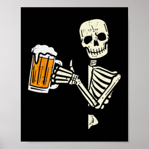 Poster Halloween Squelette Papa Drôle Lazy Costume de crâ