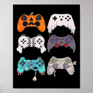 Poster Halloween Squelette Zombie Contrôleurs de jeu mama