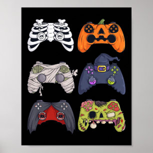 Poster Halloween Squelette Zombie Contrôleurs de jeu mama
