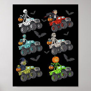 Poster Halloween Squelette Zombie équitation Monster Cami