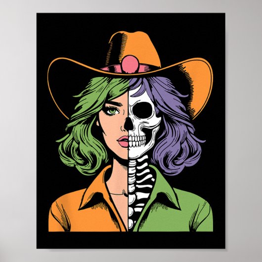 Poster Halloween squelettique (Devant)
