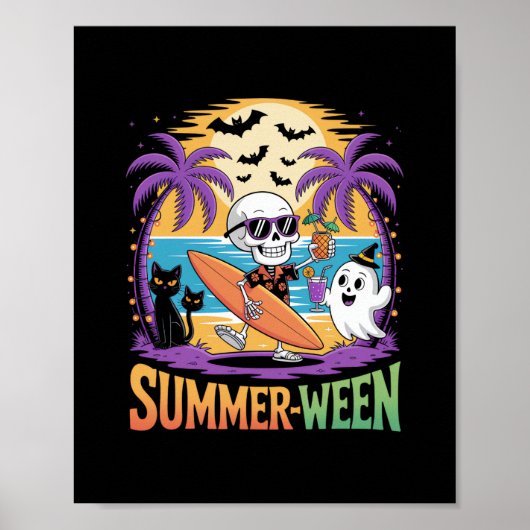 Poster Halloween Squelettique de Summerween (Devant)