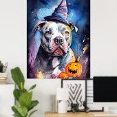 Poster Halloween Staffordshire Américain Avec Citrouilles (Bureau à domicile)