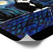 Poster Halloween Starry Nuit Tuxedo Cat Comma La Kamala (Coin)