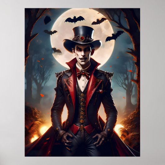 Poster Halloween Steampunk Gothique Zombie Vampire (Devant)