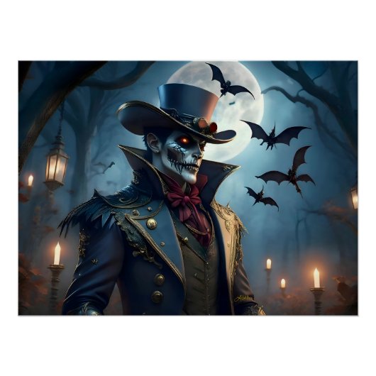 Poster Halloween Steampunk Southern Gothic Zombie (Devant)