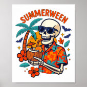 Poster Halloween Summer Ween Skeleton Spooky Vacation Flo (Devant)