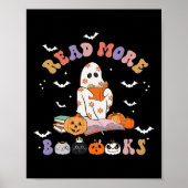 Poster Halloween Super Lire plus Livres mignon Boo Ghost (Devant)