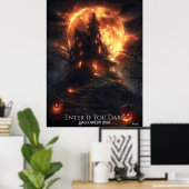 Poster Halloween sur la colline de la lune hantée (Bureau à domicile)