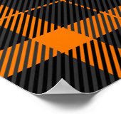 Poster Halloween Tartan plaid. Scottish pattern in orange (Coin)
