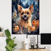 Poster Halloween Terrier Australien Avec Peur Citrouille (Bureau à domicile)