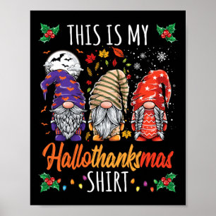 Poster Halloween Thanksgiving Noël Fun Hallothanksma