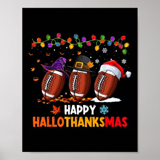 Poster Halloween Thanksgiving Noël Hallothanksmas Fo (Devant)