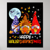 Poster Halloween Thanksgiving Noël Joyeux Hallomerci (Devant)