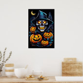 Poster Halloween Thrills avec ce squelette brillant (Cuisine)