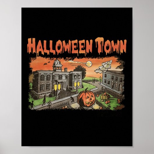 Poster Halloween Town EST 1998 Halloween Party Cute Hallo (Devant)
