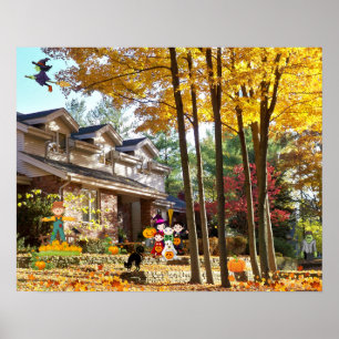 Poster Halloween Trick ou Treat Fall Citrouilles Collage