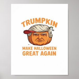 Poster Halloween Trumpkin - Citation parodique Éffrayante