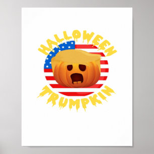 Poster Halloween Trumpkin drôle Citrouille parodie