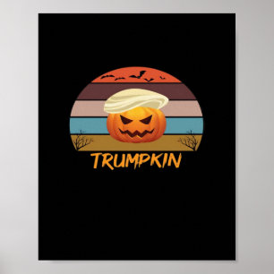 Poster Halloween Trumpkin nous Vintage