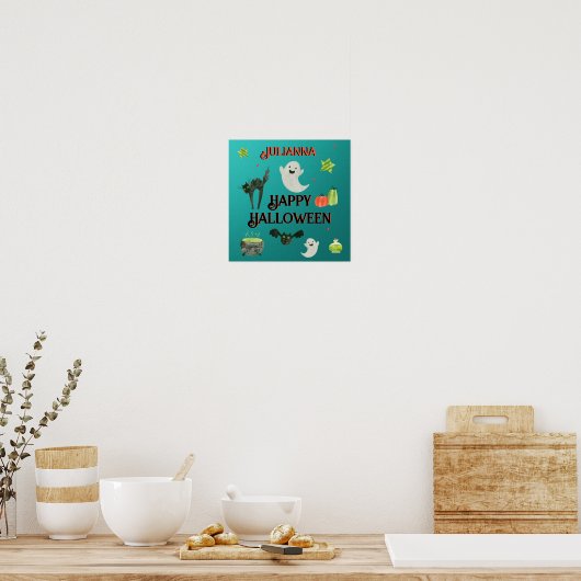 Poster Halloween Turquoise et vert (Cuisine)