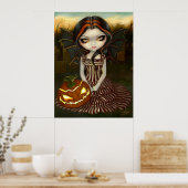 Poster Halloween Twilight gothique citrouille Art Imprime (Cuisine)