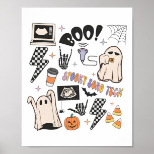 Poster Halloween Ultrasound Tech Automne Sonographe Autom