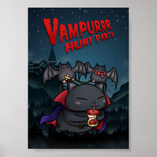 Poster Halloween Vampire Cat Vampurr