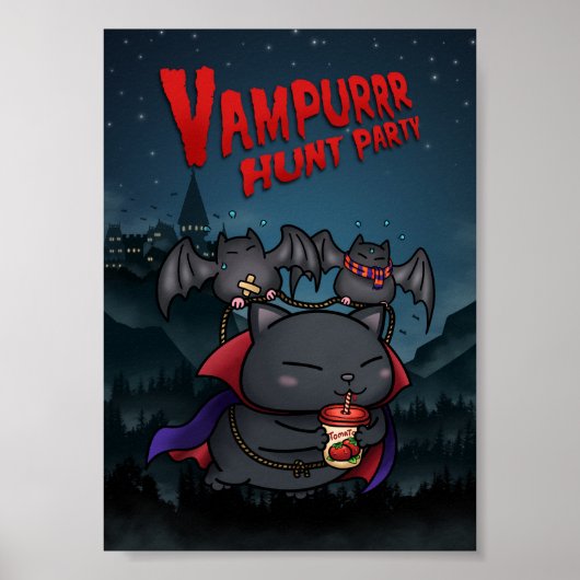 Poster Halloween Vampire Cat Vampurr (Devant)
