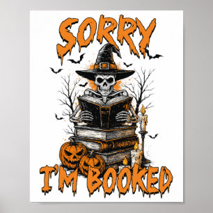 Poster Halloween Vibes Lecture Livre Lover Bookie Désolé