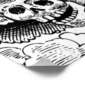 Poster Halloween vintage au crâne floral (Coin)