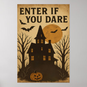 Poster Halloween vintage Entrez si vous osez