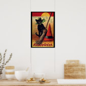 Poster Halloween vintage par Ellen Clapsaddle, Chat noir (Cuisine)