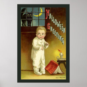 Poster Halloween vintage par Ellen Clapsaddle, Histoire d