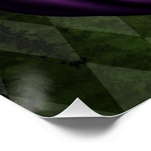 Poster Halloween violet Citrouille Grunge vert (Coin)