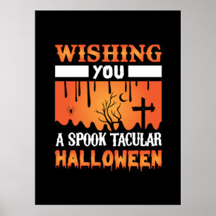 Poster Halloween Vous Souhaite Une Halloween Éffrayante