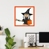 POSTER HALLOWEEN WITCH (Bureau à domicile)