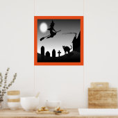 POSTER HALLOWEEN WITCH SILHOUETTE (Cuisine)