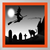 POSTER HALLOWEEN WITCH SILHOUETTE (Devant)